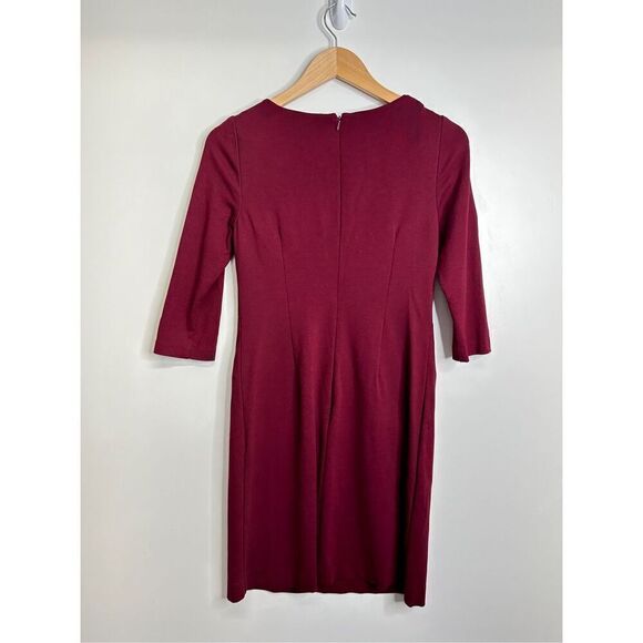 Vince Camuto Dress Womens Shift 4 Burgundy Half Sleeve Knee Length - Picture 6 of 9